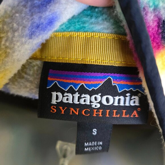 Patagonia Synchilla Snap-T Fleece Pullover Timber Twist Navy Blue Size Small - Picture 11 of 13